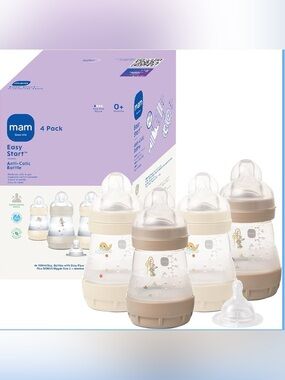 MAM Easy Start Anti-Colic Baby Bottles – 5 oz (4 Pack)